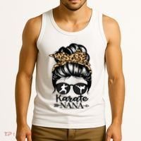 Karate Nana Messy Bun Hair Funny Karate Fighter Nana Tank Top thumb 3