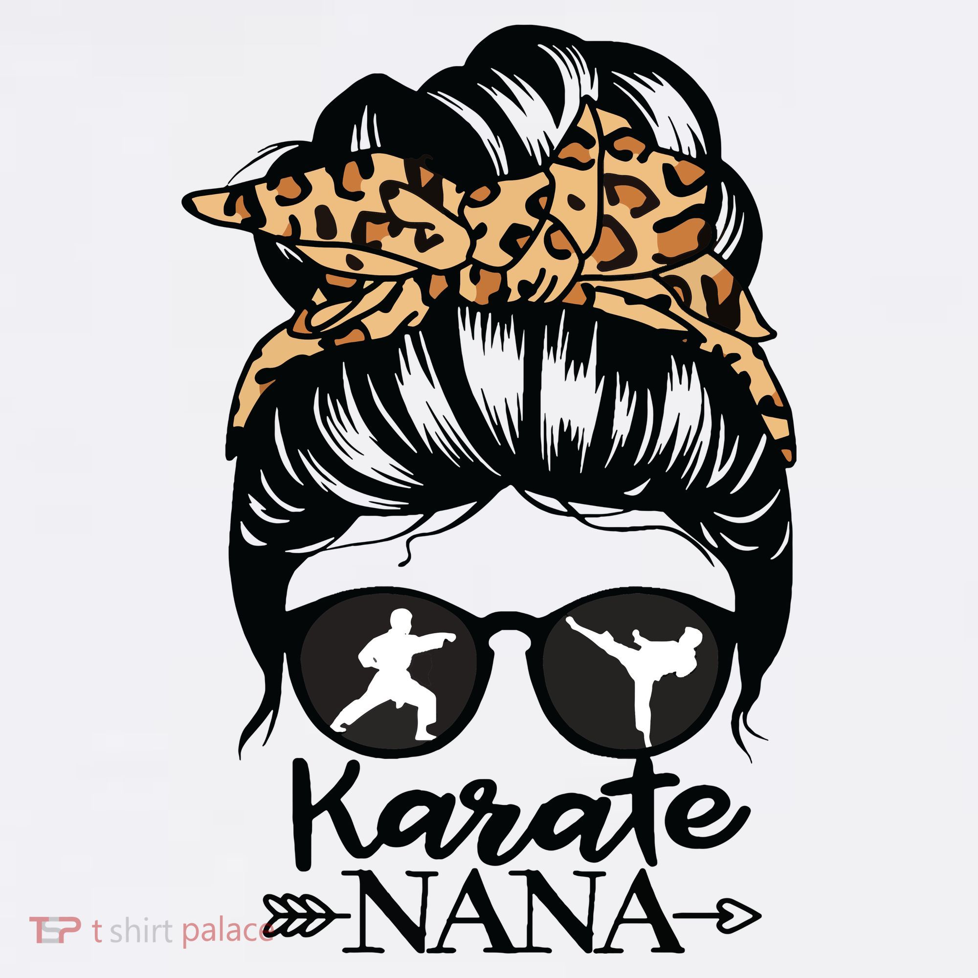 Karate Nana Messy Bun Hair Funny Karate Fighter Nana Tank Top
