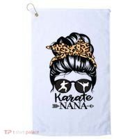 Karate Nana Messy Bun Hair Funny Karate Fighter Nana Golf Towel thumb 0