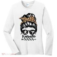 Karate Nana Messy Bun Hair Funny Karate Fighter Nana Women's Long Sleeve Shirt thumb 0