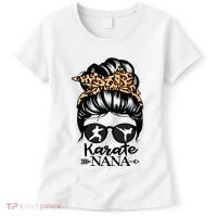 Karate Nana Messy Bun Hair Funny Karate Fighter Nana Women's T-Shirt thumb 0