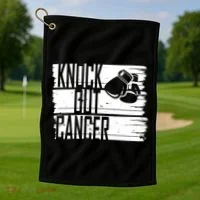 Knock Out Cancer Golf Towel thumb 1