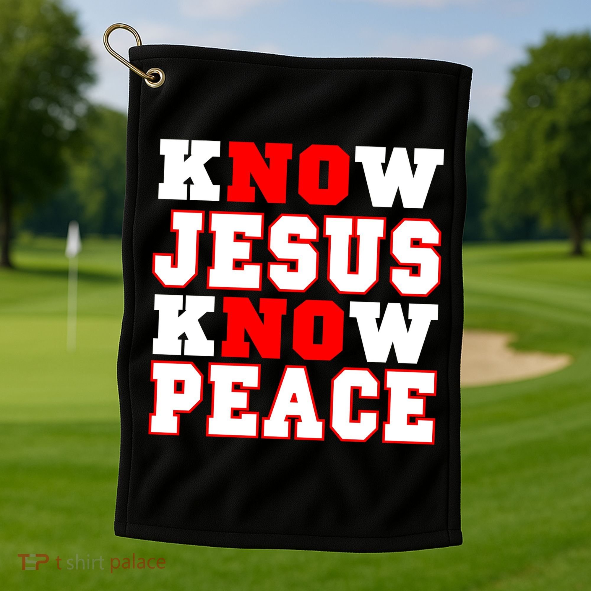 Know Jesus Know Peace Golf Towel