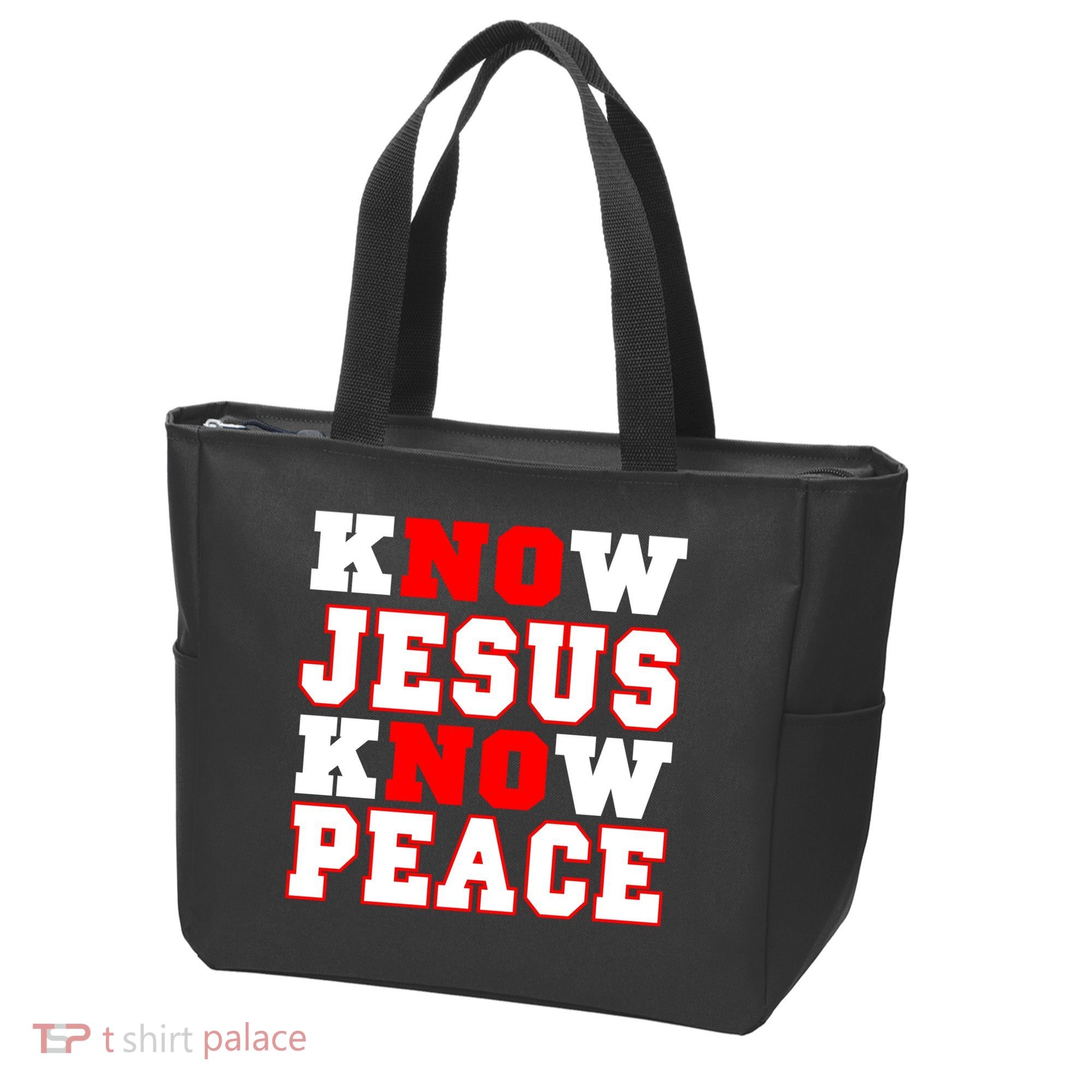Know Jesus Know Peace Tote Bag