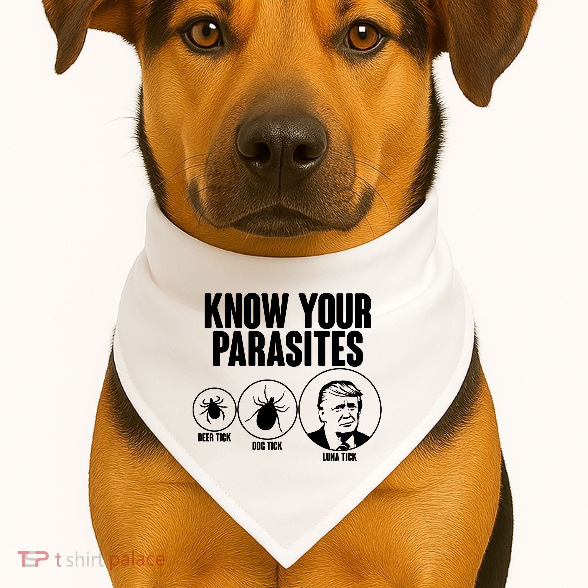 Know Your Parasites Deer Trick Dog Trick Luna Trick USA-Made Doggie Bandana