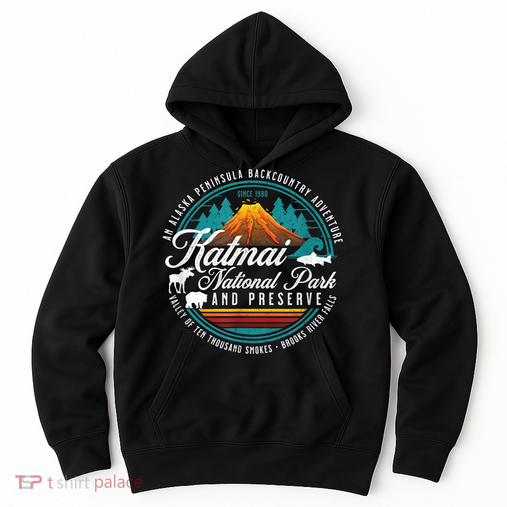 Katmai National Park Preserve Alaska Bear Watching Salmon Hoodie