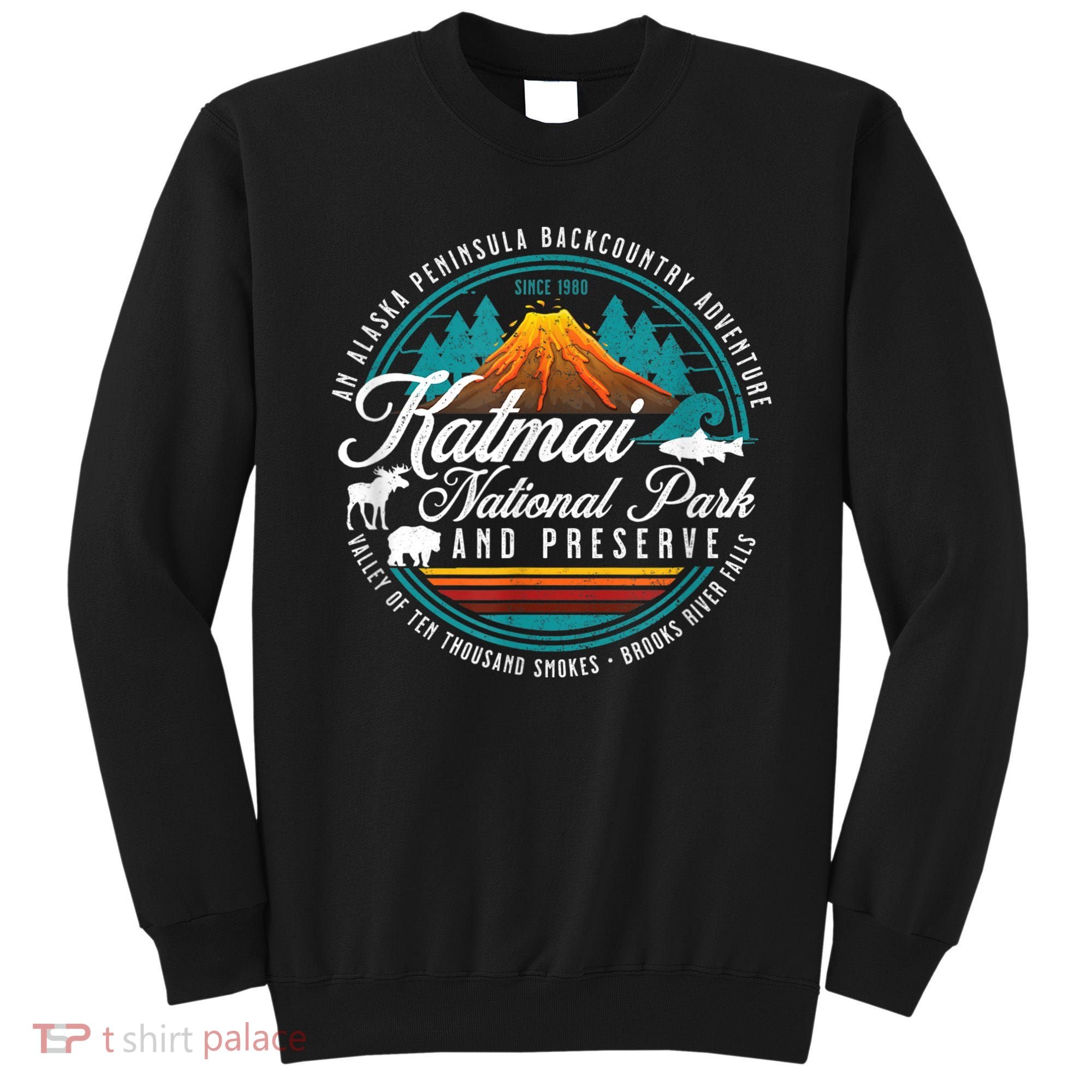 Katmai National Park Preserve Alaska Bear Watching Salmon Sweatshirt