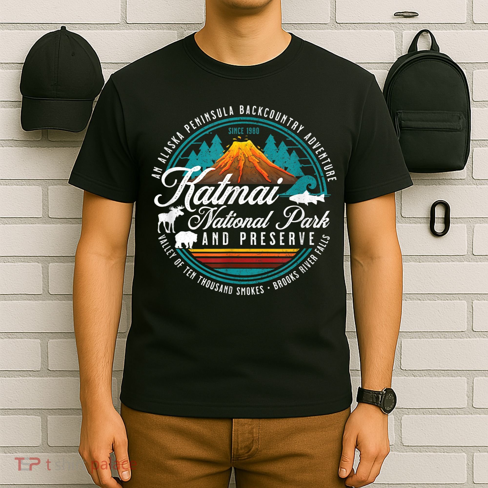 Katmai National Park Preserve Alaska Bear Watching Salmon T-Shirt