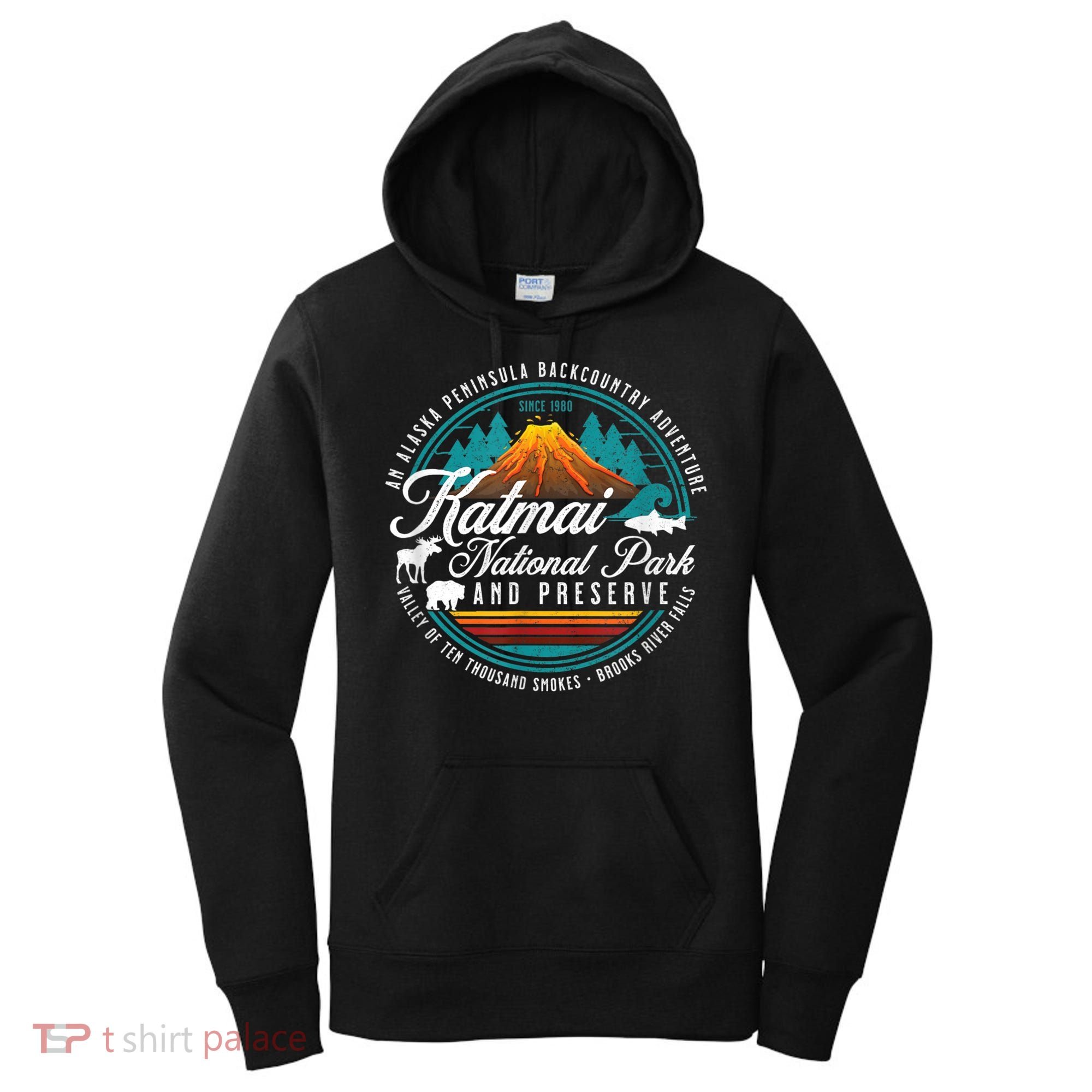 Katmai National Park Preserve Alaska Bear Watching Salmon Women's Hoodie