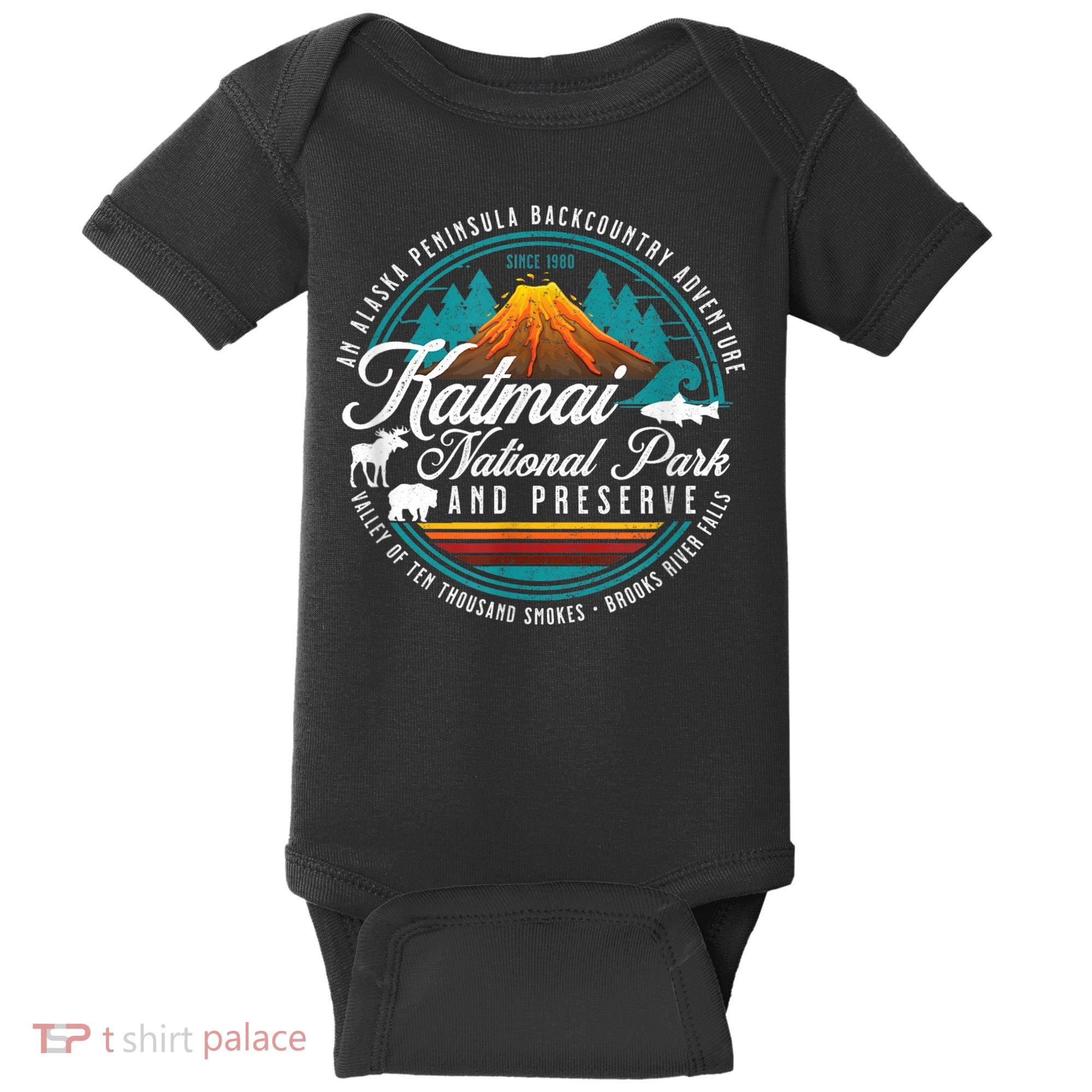 Katmai National Park Preserve Alaska Bear Watching Salmon Baby Bodysuit