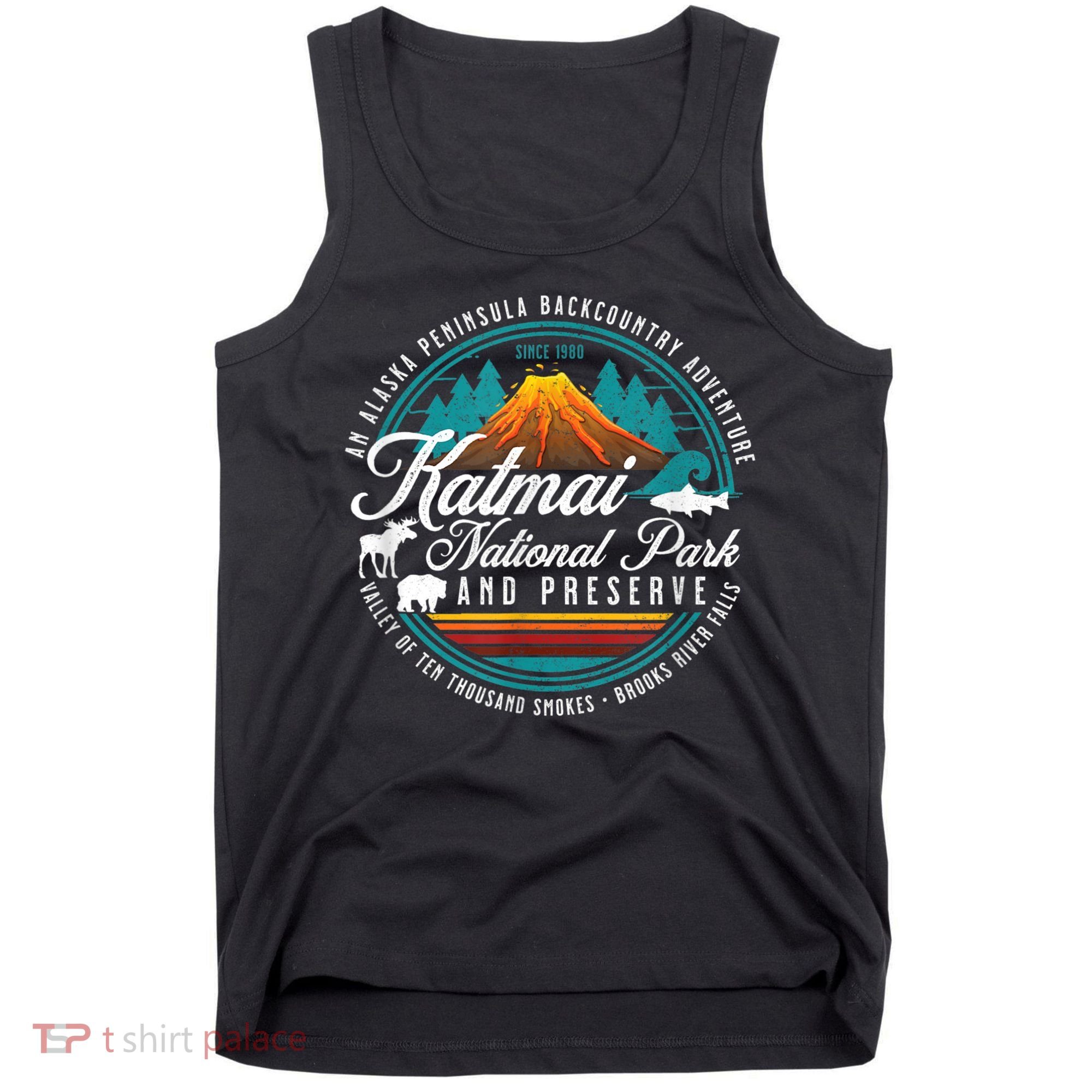 Katmai National Park Preserve Alaska Bear Watching Salmon Tank Top