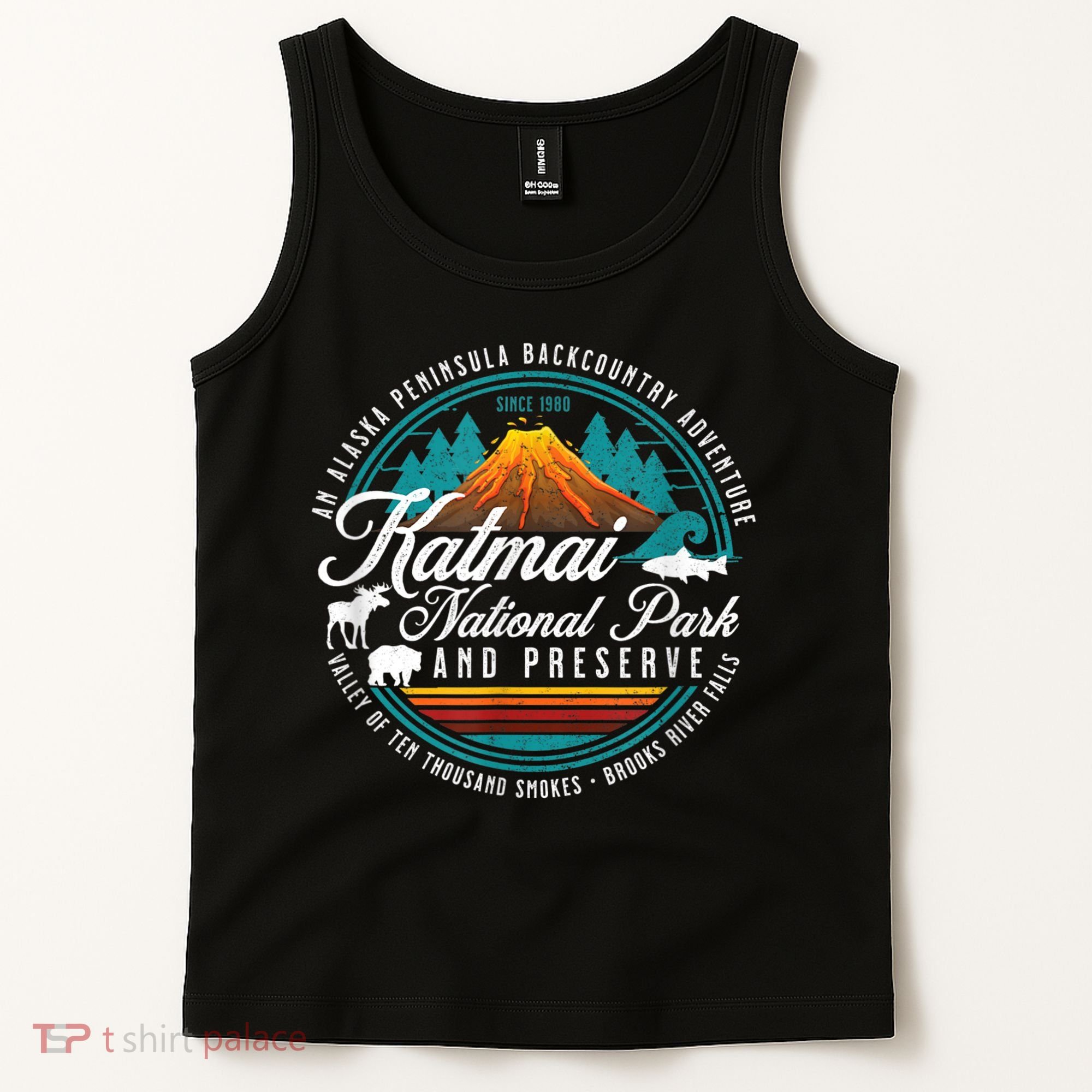 Katmai National Park Preserve Alaska Bear Watching Salmon Tank Top