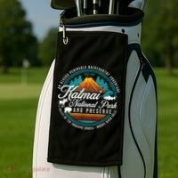 Katmai National Park Preserve Alaska Bear Watching Salmon Golf Towel thumb 2