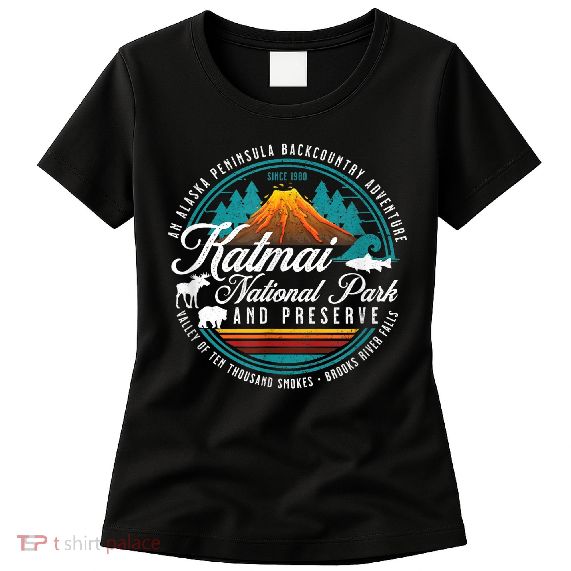 Katmai National Park Preserve Alaska Bear Watching Salmon Women's T-Shirt