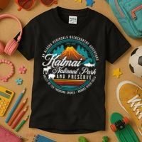 Katmai National Park Preserve Alaska Bear Watching Salmon Kids T-Shirt thumb 3