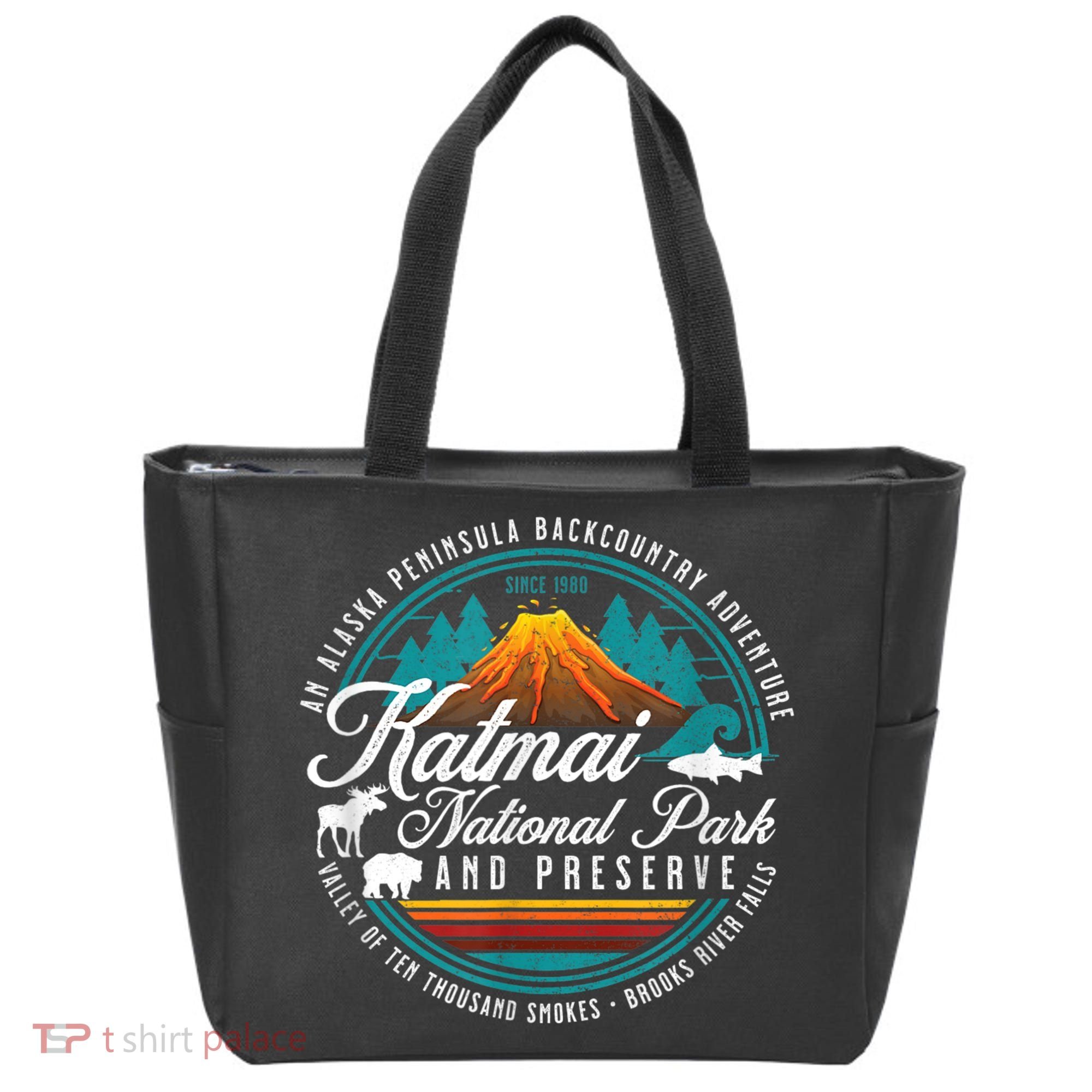 Katmai National Park Preserve Alaska Bear Watching Salmon Tote Bag
