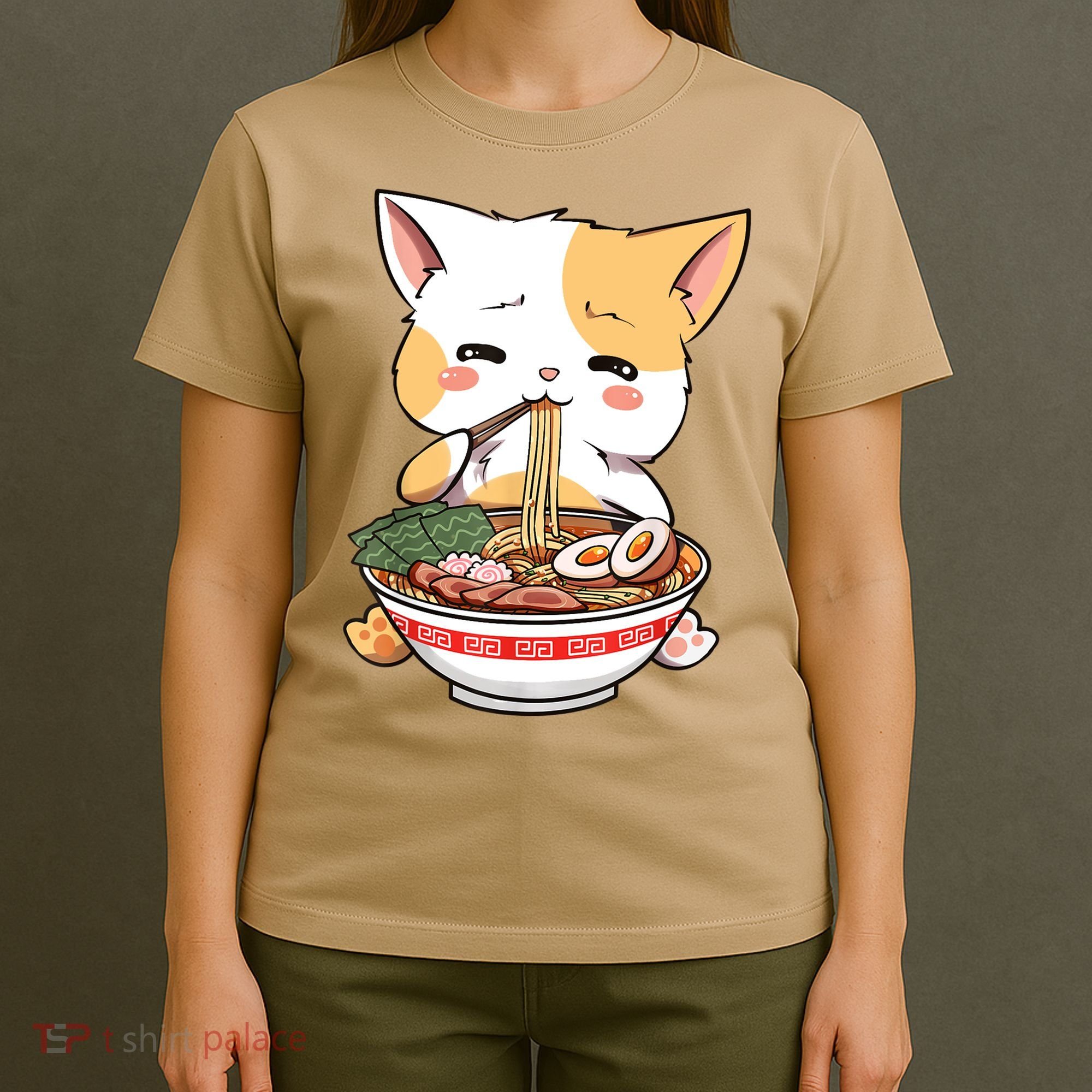 Kawaii Neko Ramen Cute Ramen Cat Japanese Noodle Funny Anime T T-Shirt