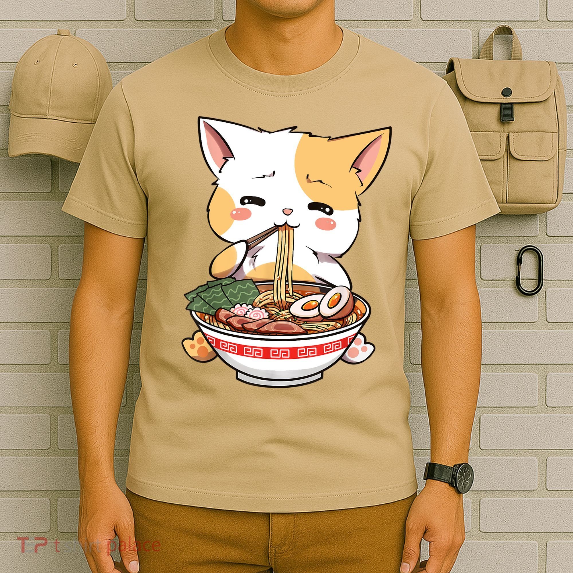 Kawaii Neko Ramen Cute Ramen Cat Japanese Noodle Funny Anime T T-Shirt