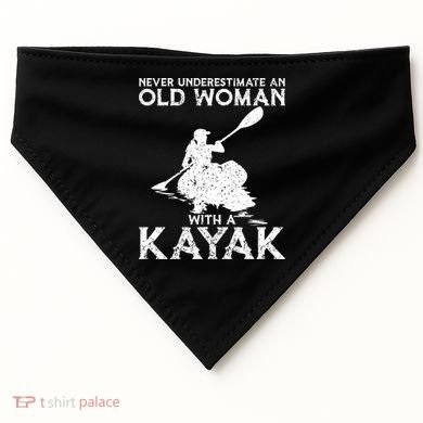 Kayaking Never Underestimate An Old With A Kayak Meaningful Gift USA-Made Doggie Bandana