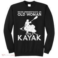Kayaking Never Underestimate An Old With A Kayak Meaningful Gift Sweatshirt thumb 0