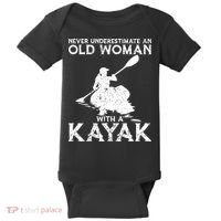Kayaking Never Underestimate An Old With A Kayak Meaningful Gift Baby Bodysuit thumb 0