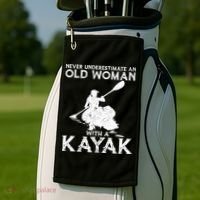 Kayaking Never Underestimate An Old With A Kayak Meaningful Gift Golf Towel thumb 2