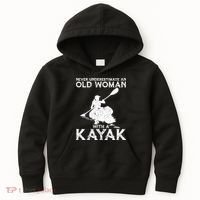 Kayaking Never Underestimate An Old With A Kayak Meaningful Gift Kids Hoodie thumb 0