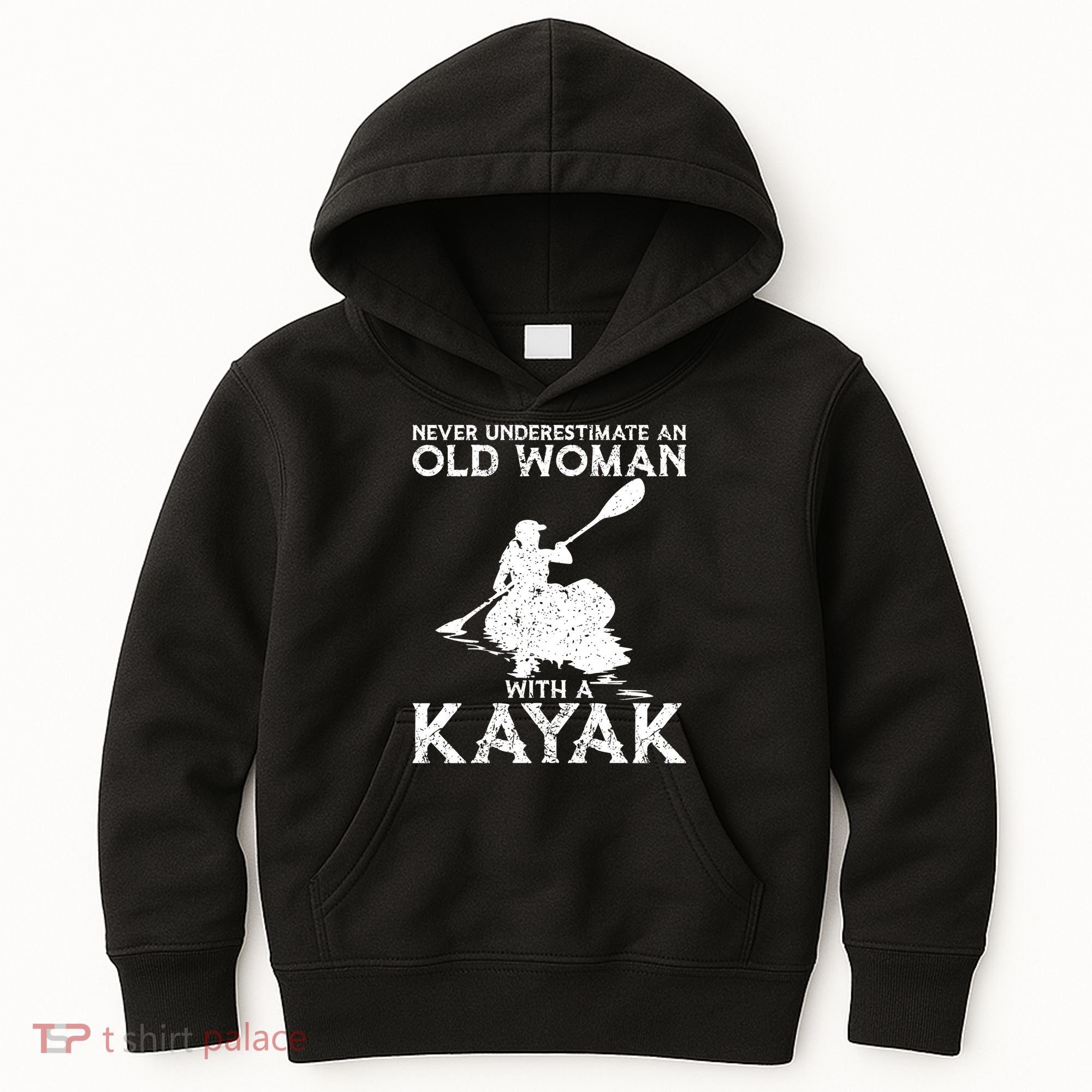 Kayaking Never Underestimate An Old With A Kayak Meaningful Gift Kids Hoodie