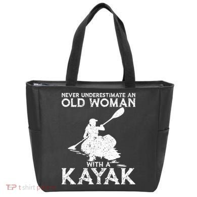 Kayaking Never Underestimate An Old With A Kayak Meaningful Gift Tote Bag