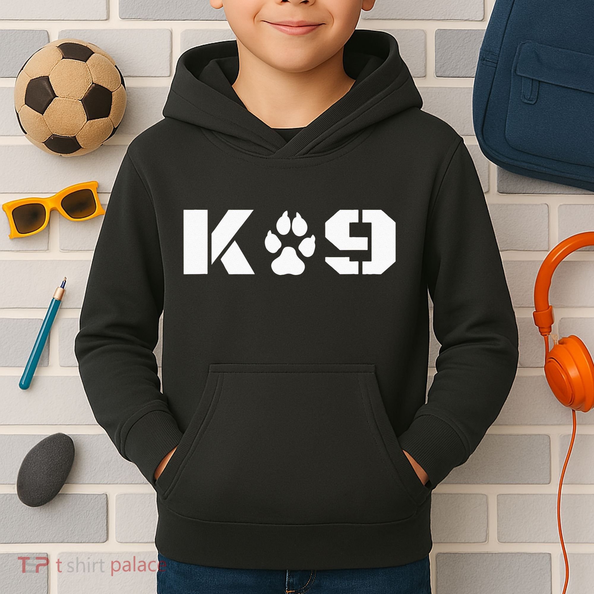 K9 Officer Canine K9 Unit Police Dog Paw Handler Trainer Kids Hoodie