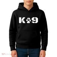 K9 Officer Canine K9 Unit Police Dog Paw Handler Trainer Kids Hoodie thumb 4