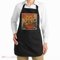 Kawaii Orange Cat Eating Ramen Noodles Japanese Apron thumb 2