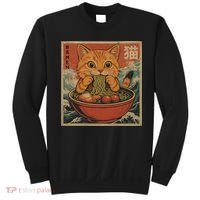 Kawaii Orange Cat Eating Ramen Noodles Japanese Sweatshirt thumb 0