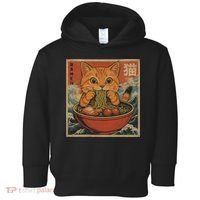 Kawaii Orange Cat Eating Ramen Noodles Japanese Toddler Hoodie thumb 0