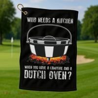 Kitchen Outdoor Campfire Cooking Dutch Oven Golf Towel thumb 1