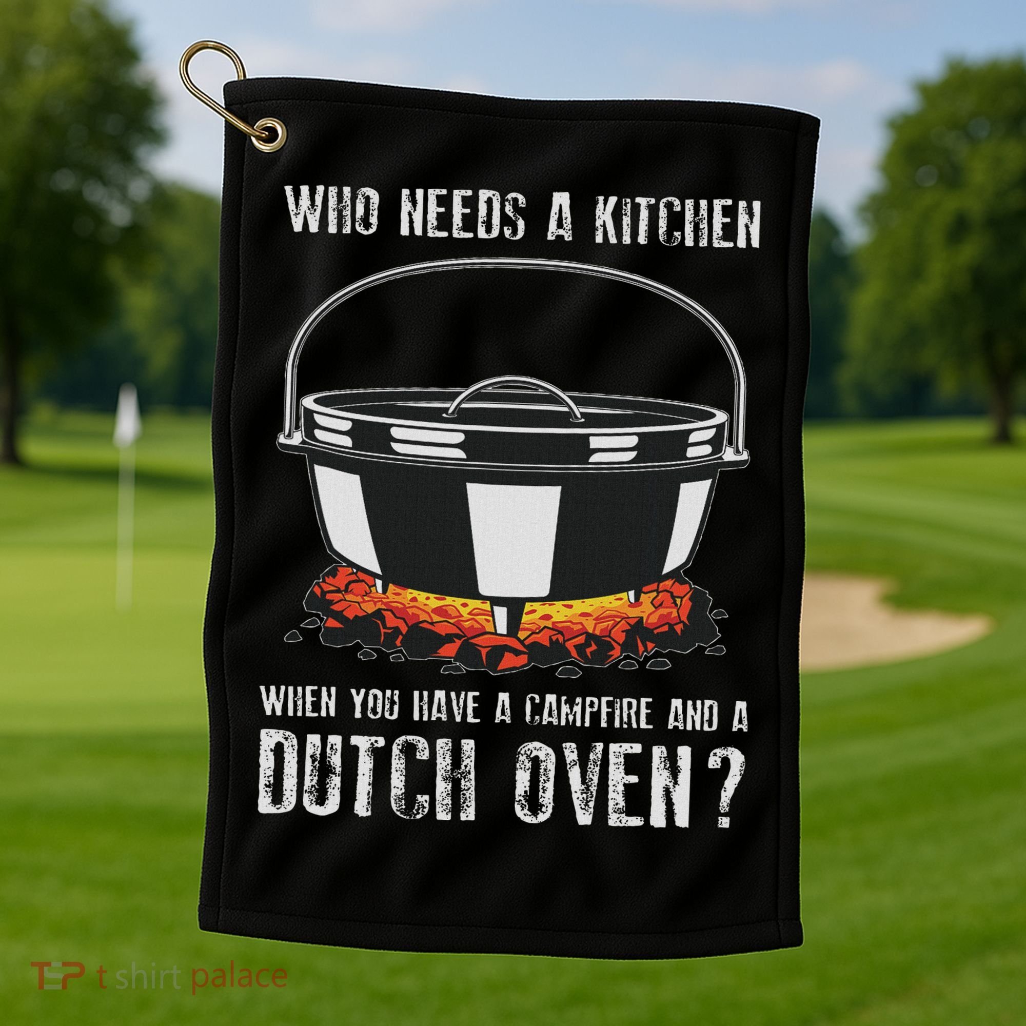 Kitchen Outdoor Campfire Cooking Dutch Oven Golf Towel