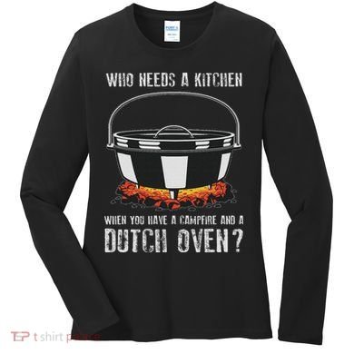 Kitchen Outdoor Campfire Cooking Dutch Oven Women's Long Sleeve Shirt