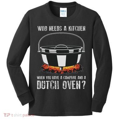 Kitchen Outdoor Campfire Cooking Dutch Oven Kids Long Sleeve Shirt
