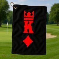 King Of Diamonds Halloween Playing Cards Golf Towel thumb 1
