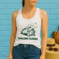 Kitten Owner Funny Rolling Fatties Cat Funny Cute Cat Lover Women's Tank Top thumb 2