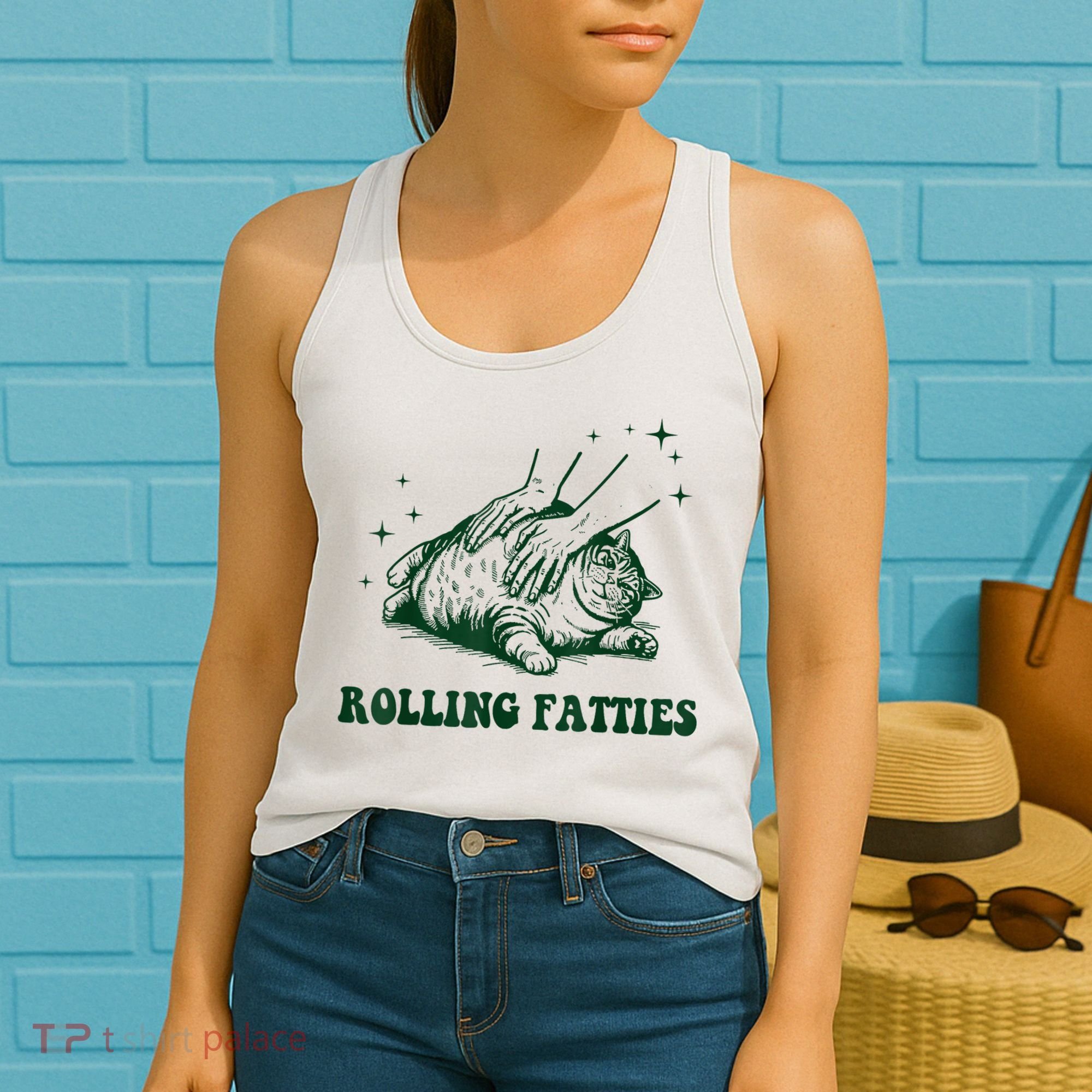 Kitten Owner Funny Rolling Fatties Cat Funny Cute Cat Lover Women's Tank Top