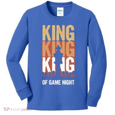 King Of Game Night Funny Gift Kids Long Sleeve Shirt