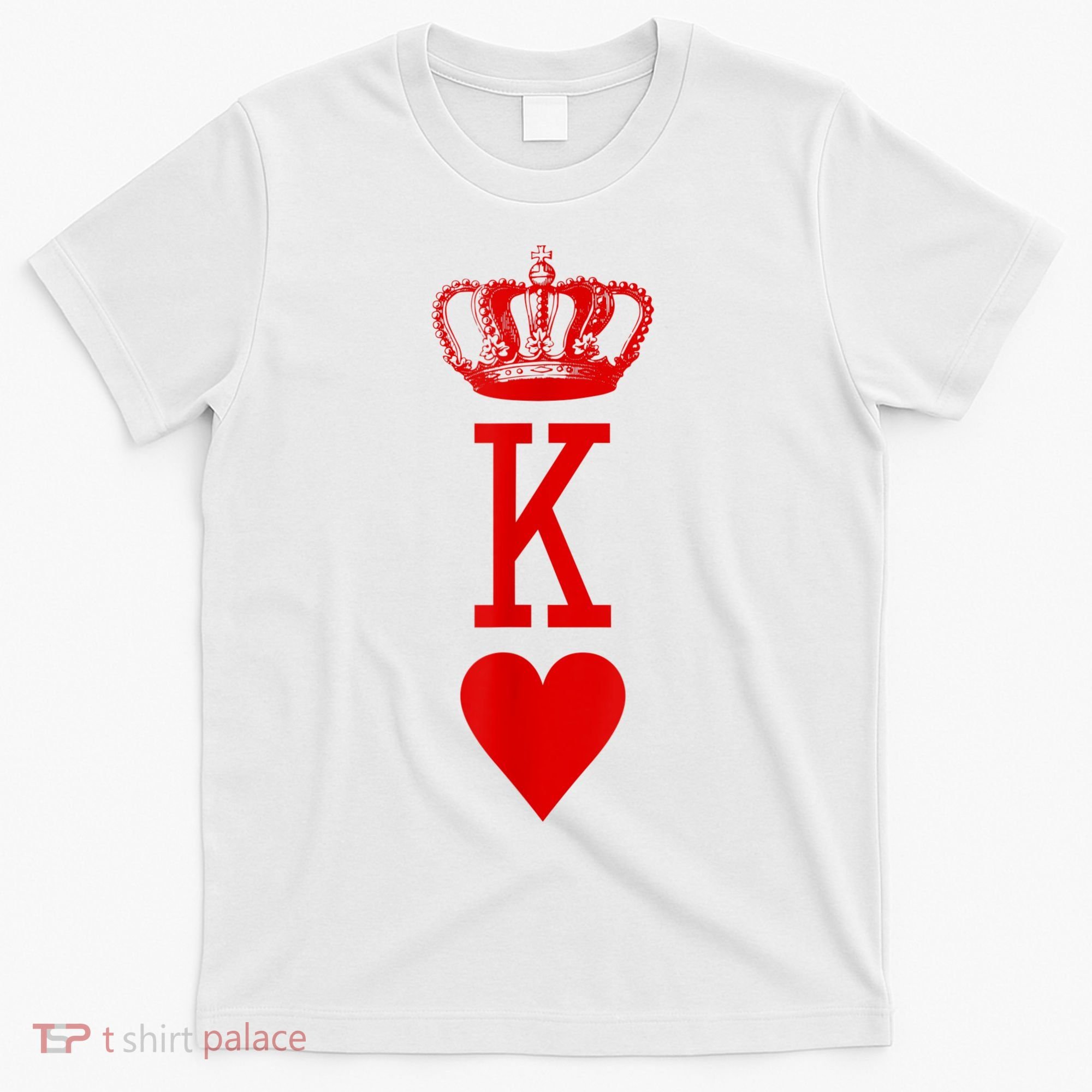 King Of Hearts Vintage Crown Engraving Card T-Shirt