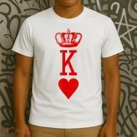 King Of Hearts Vintage Crown Engraving Card T-Shirt thumb 3