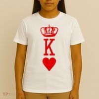 King Of Hearts Vintage Crown Engraving Card T-Shirt thumb 4