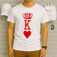 King Of Hearts Vintage Crown Engraving Card T-Shirt thumb 6