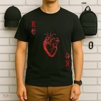 King Of Hearts Vintage Crown Engraving Card T-Shirt thumb 6