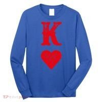King Of Hearts Playing Cards Couples Halloween Costume Gift Long Sleeve Shirt thumb 0