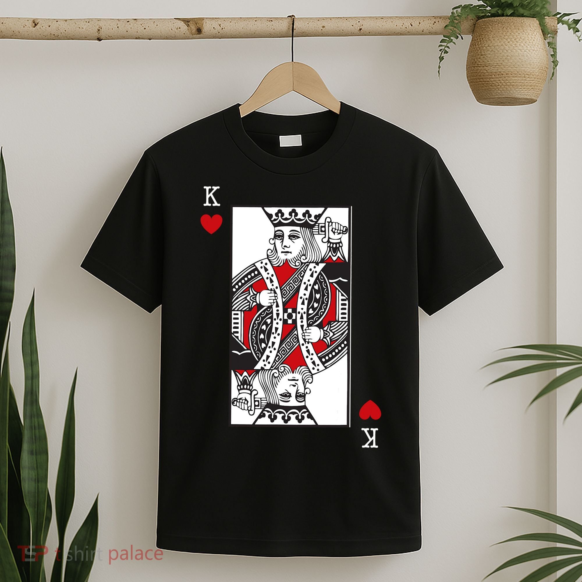 King Of Hearts Valentines Day Cool Playing Card Poker Casino T-Shirt