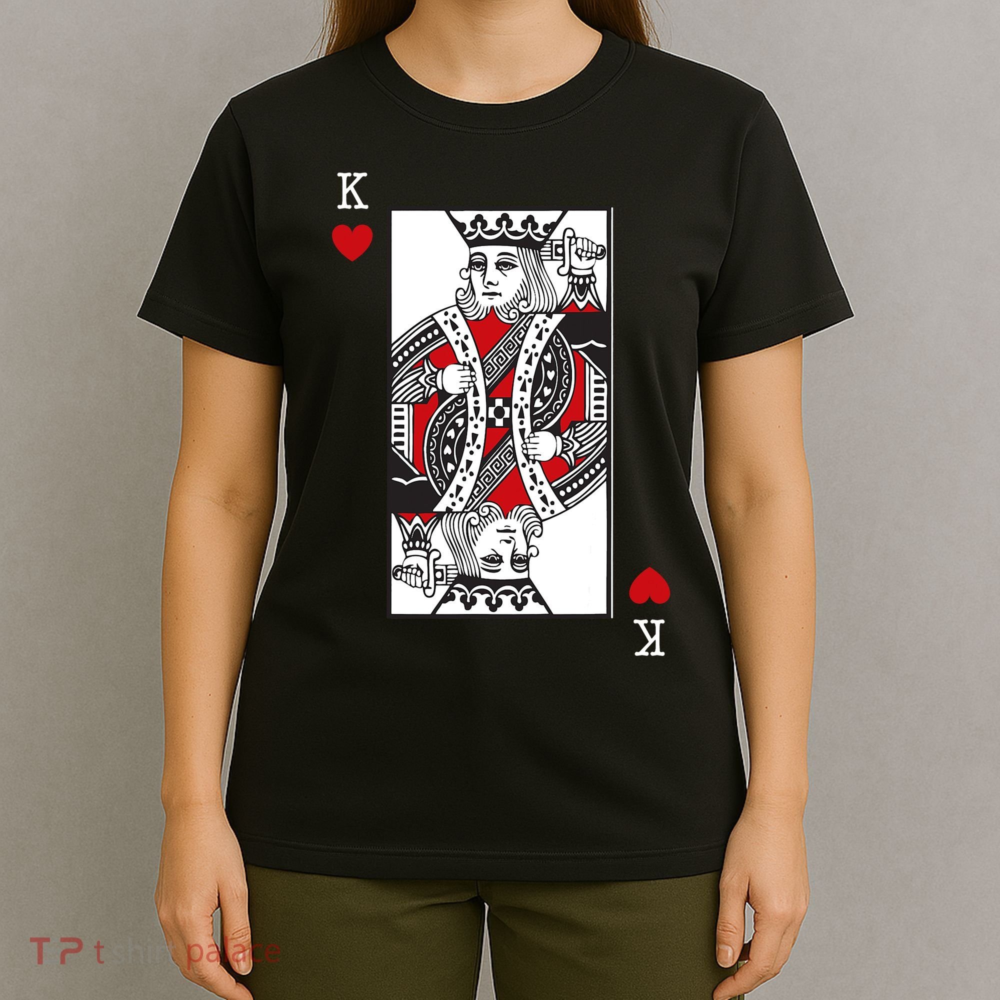 King Of Hearts Valentines Day Cool Playing Card Poker Casino T-Shirt